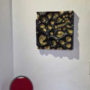 Zwart-goudkleurig dik wandpaneel